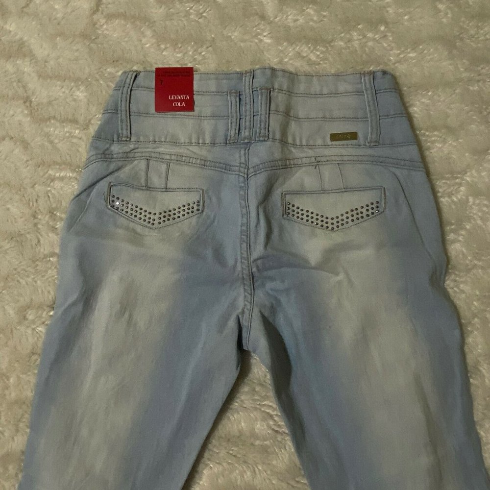 Women's Levanta Cola Gogo Star Blue Stretch Sexy Jeans Size 7 ( 26x32 msrd )